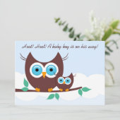 Hoot! Hoot! Een baby jongen is onderweg. Kaart (Staand voorkant)