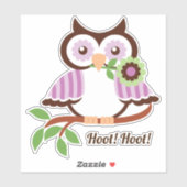 Hoot Hoot! Leuke lenteuil bloemig Sticker (Vel)