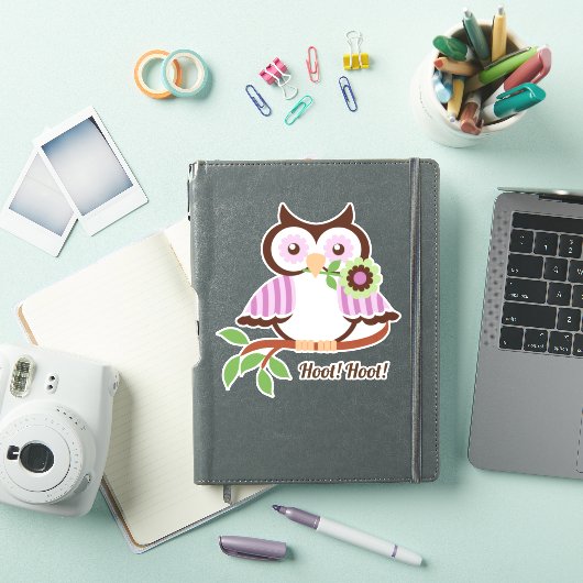 Hoot Hoot! Leuke lenteuil bloemig Sticker (iPad Cover)