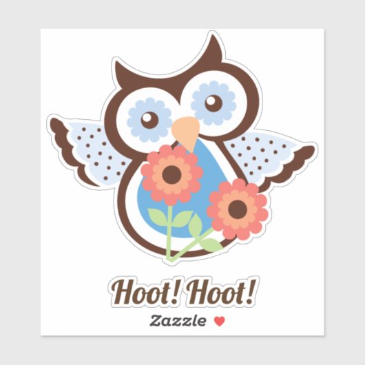 Hoot Hoot! Schattige lenteuil bloemig Sticker (Vel)