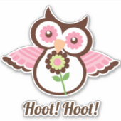 Hoot Hoot! Schattige lenteuil bloemig Sticker (Voorkant)