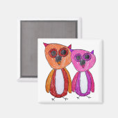 Hoot Hoot Uilen Magnet (Voorkant / Achterkant)