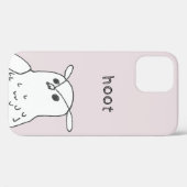 Hoot Line Art Roze Owl Case-Mate iPhone Case (Achterkant (horizontaal))