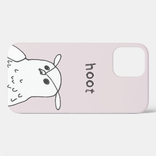Hoot Line Art Roze Owl Case-Mate iPhone Case (Achterkant (horizontaal))