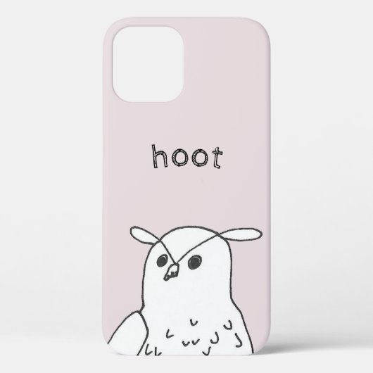 Hoot Line Art Roze Owl Case-Mate iPhone Case (Achterkant)