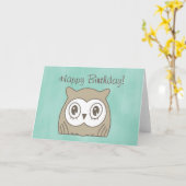 Hoot OWL Birthday Card Kaart (Gele Bloem)
