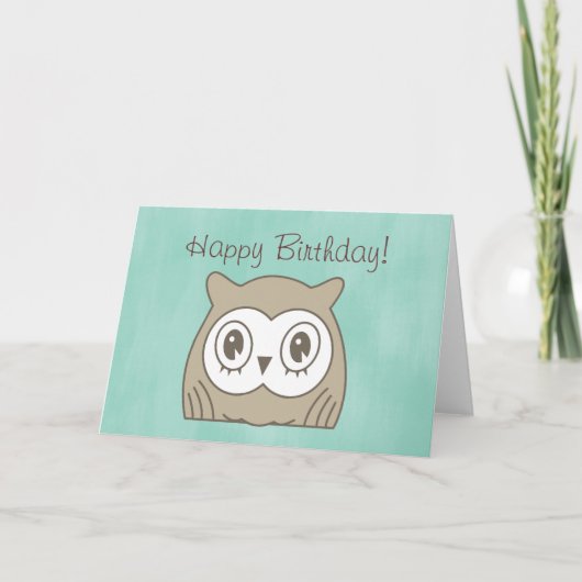 Hoot OWL Birthday Card Kaart (Voorkant)