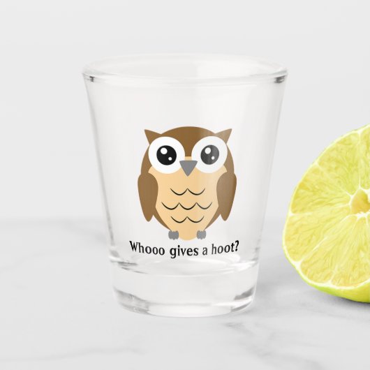 Hoot Owl Design Shot Glass Shot Glas (Voorkant)