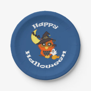 Hoot Owl Halloween Papieren Bordje