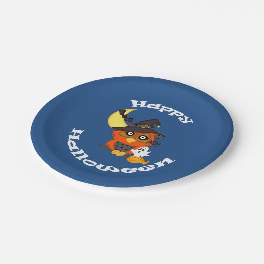 Hoot Owl Halloween Papieren Bordje (Gekanteld)