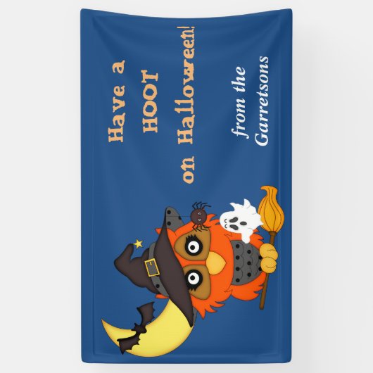 Hoot Owl Personalized Halloween Spandoek (Verticaal)