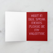 Hoot Owl, Valentine's Card Feestdagen Kaart (Binnen)