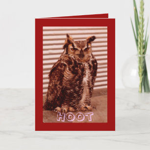 Hoot Owl, Valentine's Card Feestdagen Kaart