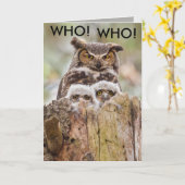 Hoot Owls Vaderdag Kaart (Gele Bloem)