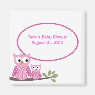 Hoot Ownership PINK Baby shower Favor Magnet
