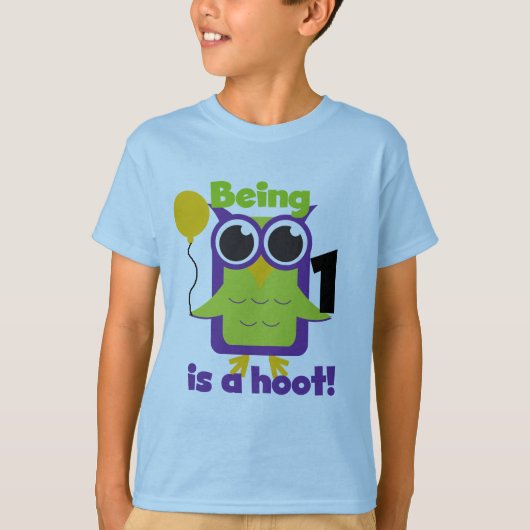 Hoot Uil 1e Verjaardag T-shirts en geschenken (Voorkant)