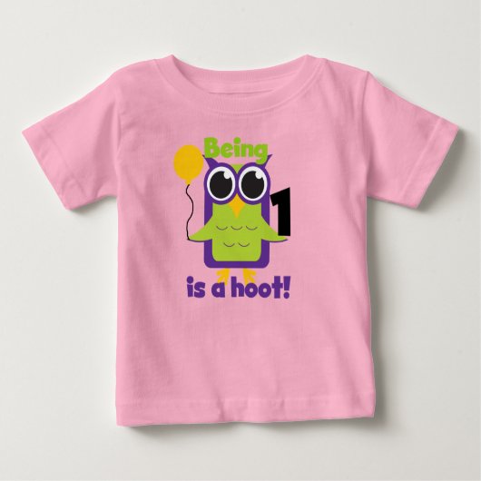 Hoot Uil 1e Verjaardag T-shirts en geschenken (Voorkant)
