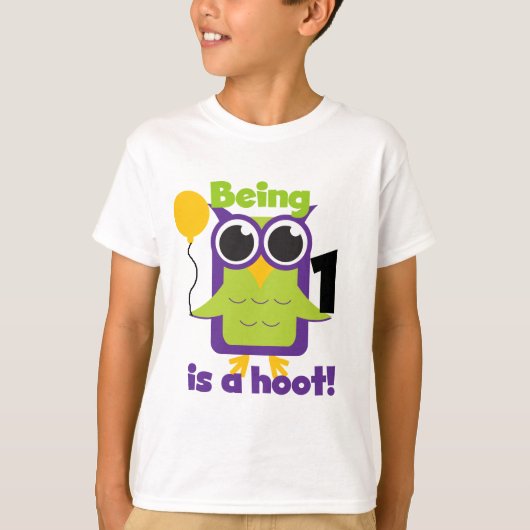 Hoot Uil 1e Verjaardag T-shirts en geschenken (Voorkant)