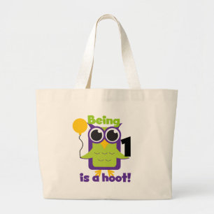 Hoot Uil 1e Verjaardag T-shirts en geschenken Grote Tote Bag