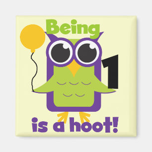 Hoot Uil 1e Verjaardag T-shirts en geschenken Magneet