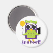 Hoot Uil 1e Verjaardag T-shirts en geschenken Magneet (Voorkant / Achterkant)