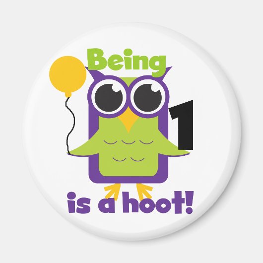 Hoot Uil 1e Verjaardag T-shirts en geschenken Magneet (Voorkant)