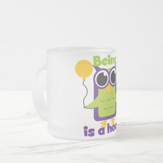 Hoot Uil 1e Verjaardag T-shirts en geschenken Matglas Koffiemok (Voorkant links)