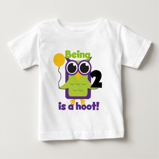 Hoot Uil 2e Verjaardag T shirten en geschenken (Voorkant)