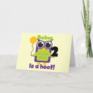 Hoot Uil 2e Verjaardag T shirten en geschenken Kaart