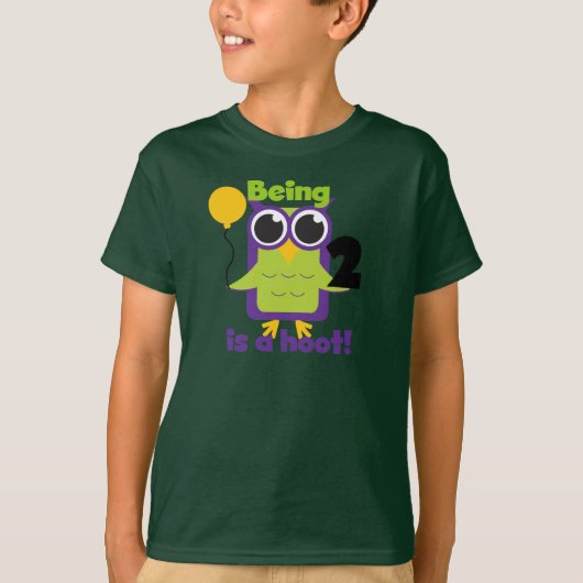 Hoot Uil 2e Verjaardag T shirten en geschenken T-shirt (Voorkant)