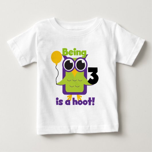 Hoot Uil 3e Verjaardag T-shirts en geschenken (Voorkant)