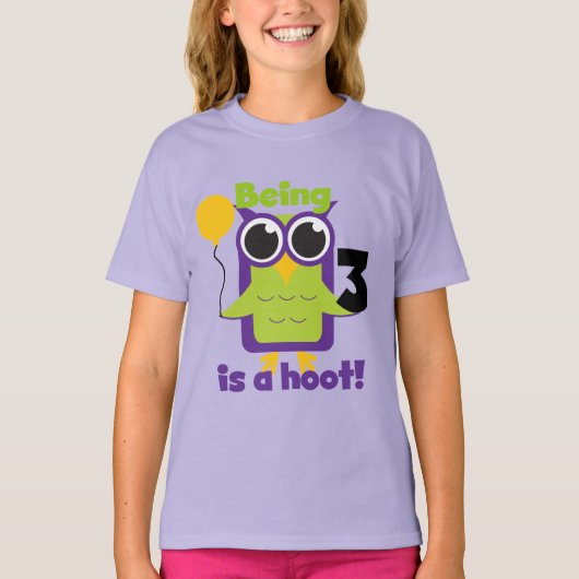 Hoot Uil 3e Verjaardag T-shirts en geschenken (Voorkant)