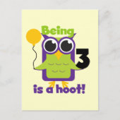 Hoot Uil 3e Verjaardag T-shirts en geschenken Briefkaart (Voorkant)