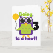 Hoot Uil 3e Verjaardag T-shirts en geschenken Kaart (Gele Bloem)