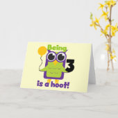 Hoot Uil 3e Verjaardag T-shirts en geschenken Kaart (Gele Bloem)