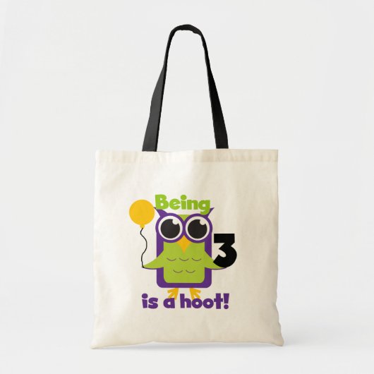 Hoot Uil 3e Verjaardag T-shirts en geschenken Tote Bag (Voorkant)