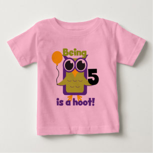Hoot Uil 5e verjaardag T-shirts en geschenken
