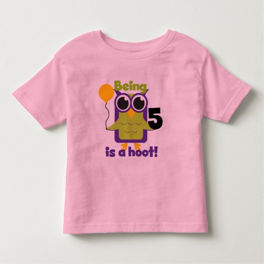 Hoot Uil 5e verjaardag T-shirts en geschenken (Voorkant)