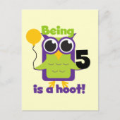 Hoot Uil 5e verjaardag T-shirts en geschenken Briefkaart (Voorkant)