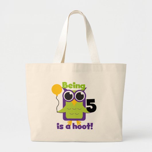 Hoot Uil 5e verjaardag T-shirts en geschenken Grote Tote Bag (Voorkant)