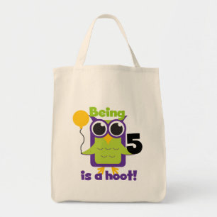 Hoot Uil 5e verjaardag T-shirts en geschenken Tote Bag