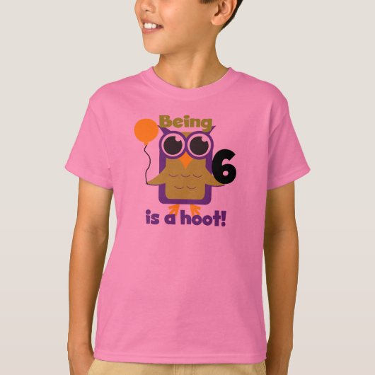 Hoot Uil 6e verjaardag T-shirts en geschenken (Voorkant)