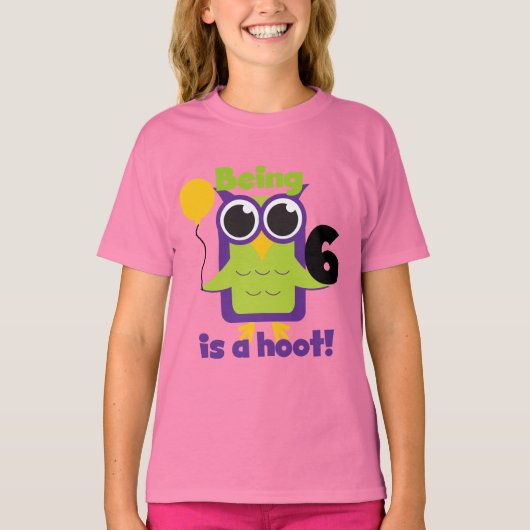 Hoot Uil 6e verjaardag T-shirts en geschenken (Voorkant)