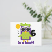 Hoot Uil 6e verjaardag T-shirts en geschenken Briefkaart (Staand voorkant)