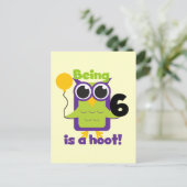 Hoot Uil 6e verjaardag T-shirts en geschenken Briefkaart (Staand voorkant)