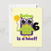 Hoot Uil 6e verjaardag T-shirts en geschenken Briefkaart (Voorkant / Achterkant)