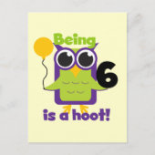 Hoot Uil 6e verjaardag T-shirts en geschenken Briefkaart (Voorkant)