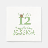 Hoot Uil Gelukkige Verjaardag Servet (Voorkant)