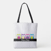 Hoot Uil Polka Dot Design Patroon Tote Bag (Achterkant)