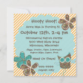 Hoot Uils Gepersonaliseerd Verjaardagsuitnodiging Kaart (Achterkant)